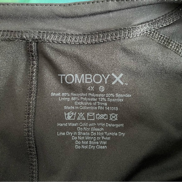 TomboyX - Swim 6" Unisuit - Under the Surface - Teal, Green, Black - 4X - Picture 6 of 8